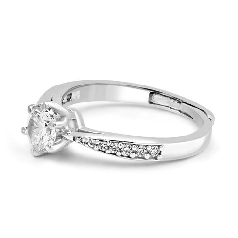 Moissanite Diamond .8 Carat Stone Statement Silver Ring for women - Free Size