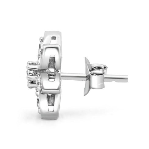 Zarkan Lily Zircon Silver Studs