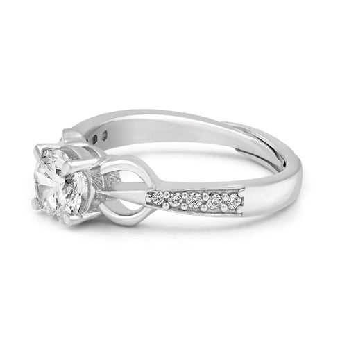 Zarkan Trident Silver Solitaire Ring