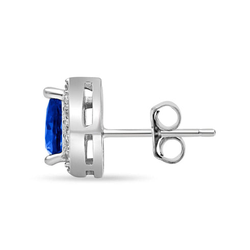 Zarkan Water Drop Blue Silver Jewelry Set