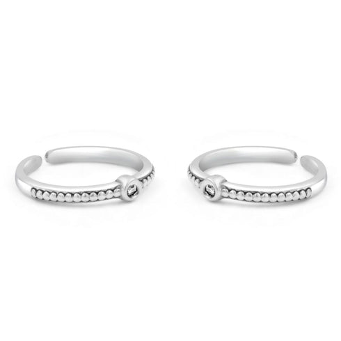 Zarkan The Belle Dot Silver Toe Rings