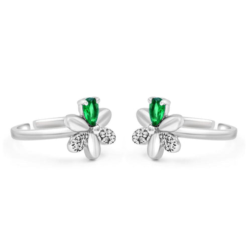 Zarkan The Green Bee Silver Toe Rings
