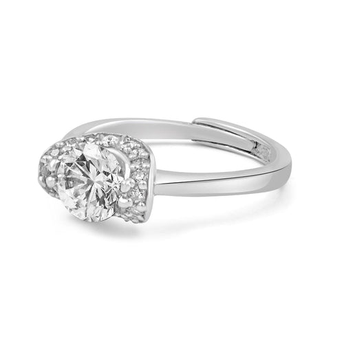 Zarkan Stand Out Silver Solitaire Ring