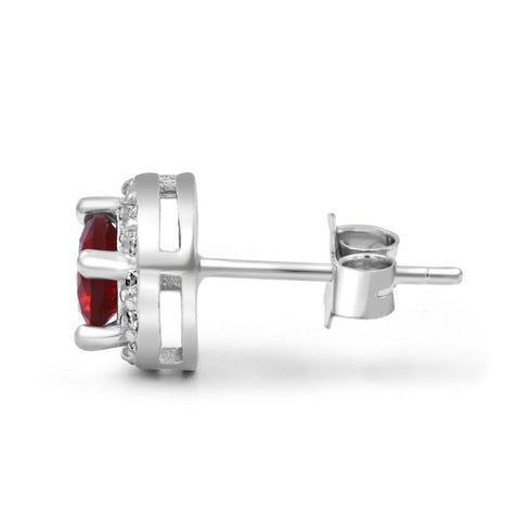 Zarkan Red Delight Dot Silver Jewelry Set