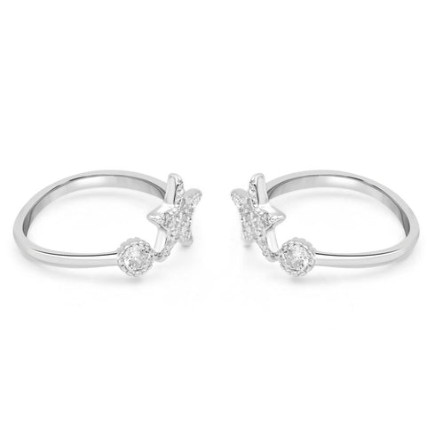 Zarkan Shooting Star Silver Toe Rings