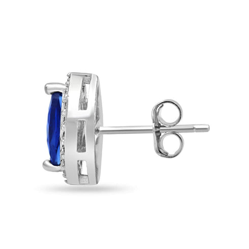 Zarkan Eye of The Queen Blue Silver Jewelry Set