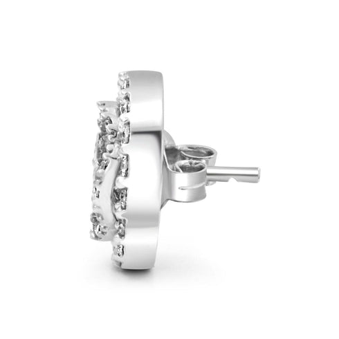 Zarkan Two In One Classy Coil Silver Earrings