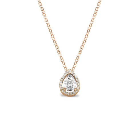 Zarkan Rose Gold Water Drop Shine Jewlery Set