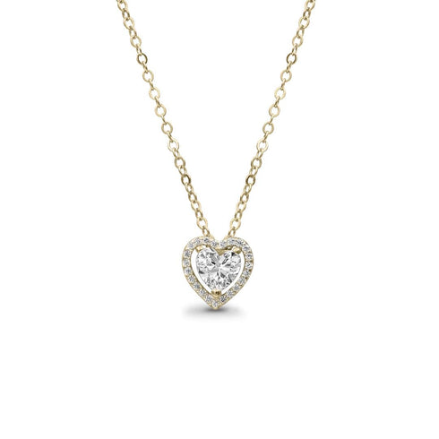 Zarkan Gold Love Heart Solitaire Jewelry Set