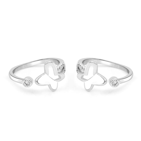 Zarkan The Belle Butterfly Silver Toe Rings