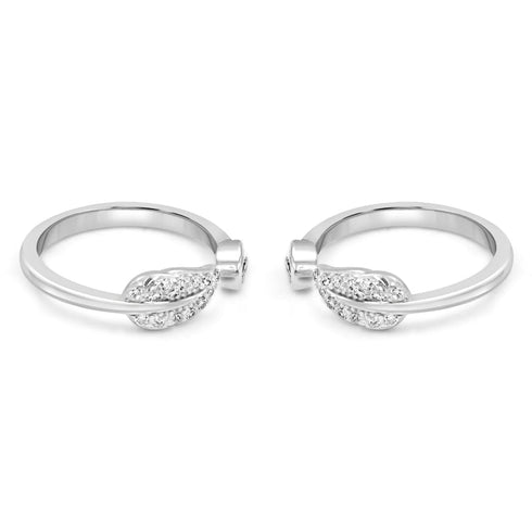 Zarkan The Leaf Life Silver Toe Rings