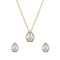 Zarkan Rose Gold Water Drop Shine Jewlery Set
