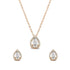 Zarkan Rose Gold Water Drop Shine Jewlery Set