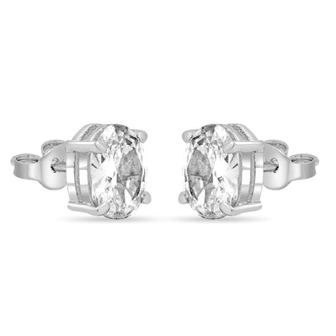 Zarkan Oval Omen Silver Studs