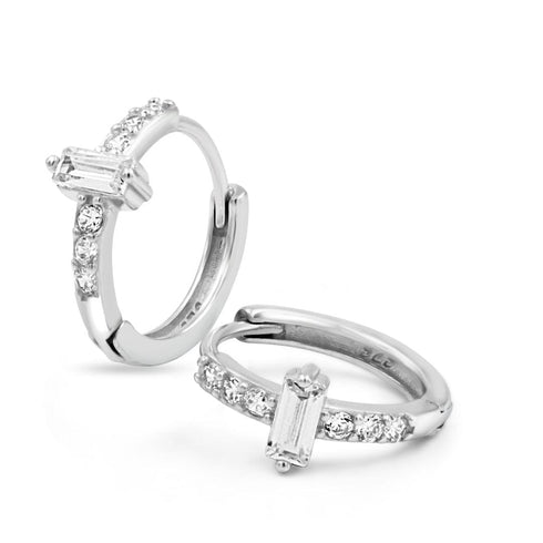 Zarkan Classic Zircon Hoop Earrings