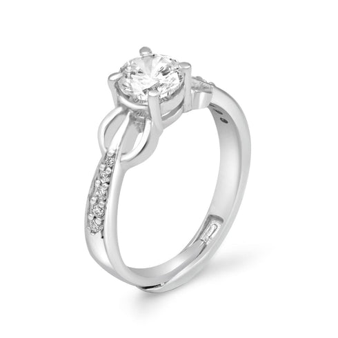 Zarkan Trident Silver Solitaire Ring