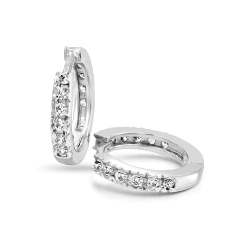 Zarkan Twinkling Hoop Silver Earrings