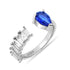 Zarkan 925 Silver Blue Stone Solitaire American Diamond Ring