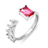 Zarkan 925 Silver Ruby Stone Solitaire American Diamond Heart Ring