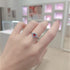 Zarkan Red Heart Shining Minimal Silver Rings