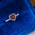Zarkan Red Heart Shining Minimal Silver Rings