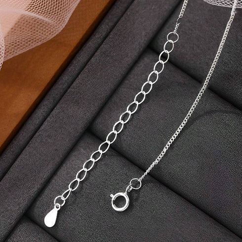 925 Silver Cute Punch Heart Necklace With Chain