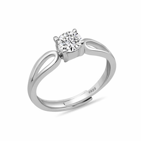 Beauty Of Minimal Sterling Silver Solitaire Ring