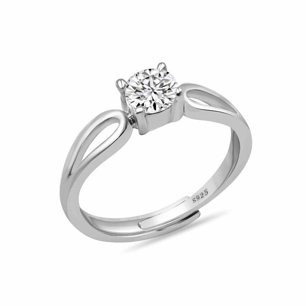 Beauty Of Minimal Sterling Silver Solitaire Ring