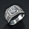 Hallmarked Elegant Silver Ring With Classic Diamond For Men