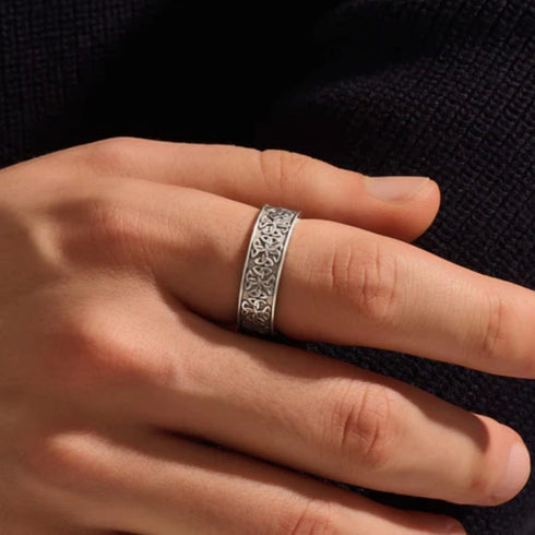 Hallmark Silver Celtic Band Mens Ring