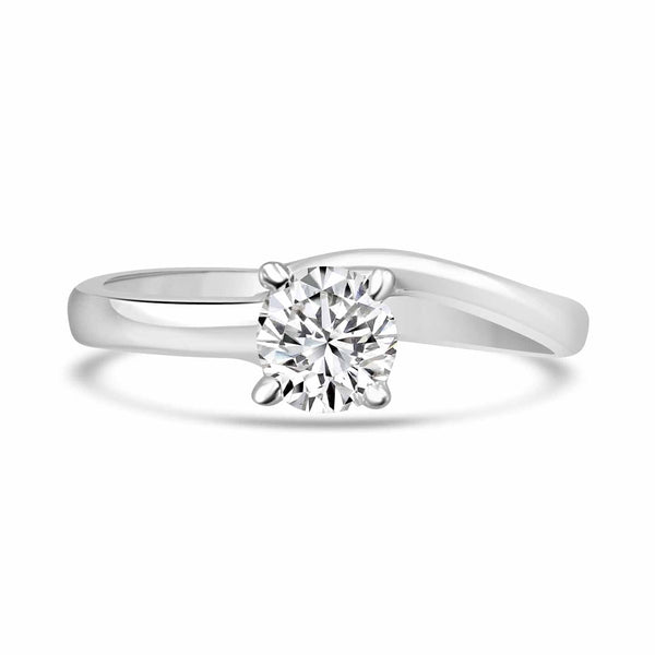 Elegant Minimal Solitaire Sterling Silver Ring