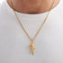 Hallmark Silver Gold Plated Rose Men Pendant Cuban Chain