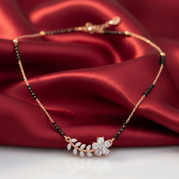 Hallmark Silver Gold Plated Flower Bloom Mangalsutra