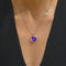 Hallmarked Silver Purple Heart Pendant With Chain