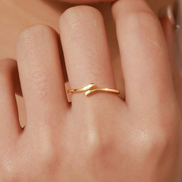 Hallmark Silver Simple Geometric Adjustable Open Ring For Women's Everyday ,Office Wear