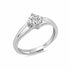 Wave Minimal Solitaire Sterling Silver Ring
