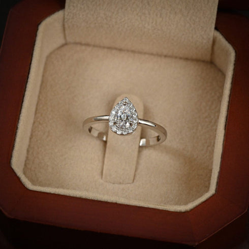 Zarkan Love Water Drop Sterling Silver Ring