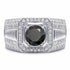 Hallmarked Silver Ring With Black Diamond For Men