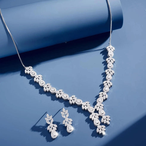 Hallmark Silver American Diamond Wedding Party Jewelry Set