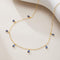 Hallmarked Silver Sapphire Drop Gold Necklace With Link Chain