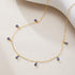 Hallmarked Silver Sapphire Drop Gold Necklace With Link Chain