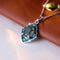 Hallmarked Silver Emerald Vintage Meena Pendant With Chain