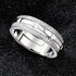 Hallmarked Men's Elegant Silver Ring With Classic Diamond