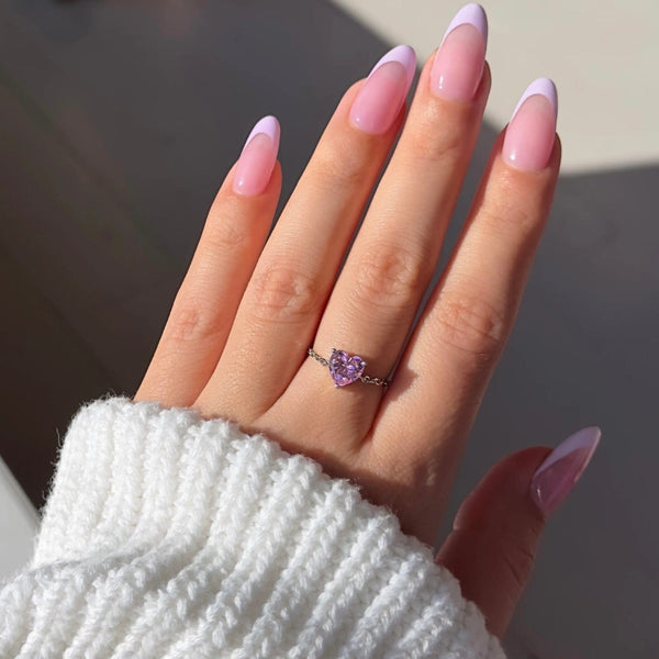 Hallmark Silver Friendship Pink Heart Chain Ring