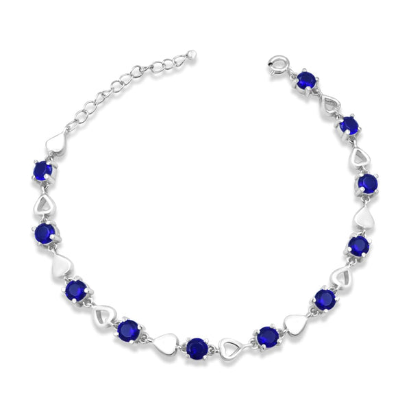 Zarkan 925 Silver Minimal Sapphires Bracelet
