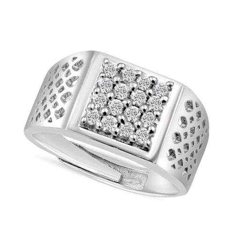 Zarkan 925 Silver American Diamond Ring For Men