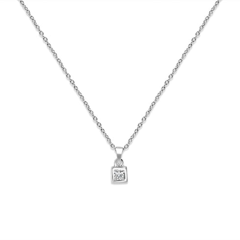 Zarkan Elegant Square Diamond Pendant Set