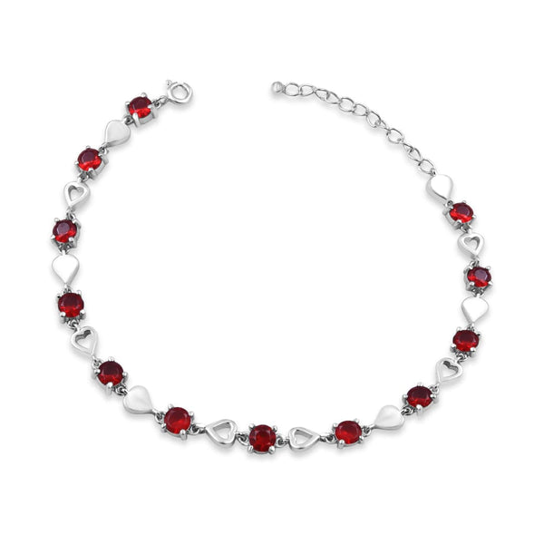 Zarkan 925 Silver Ruby Minimal Bracelet