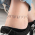 Hallmark Silver Lightning Figured Zircon Stone Pair Anklet