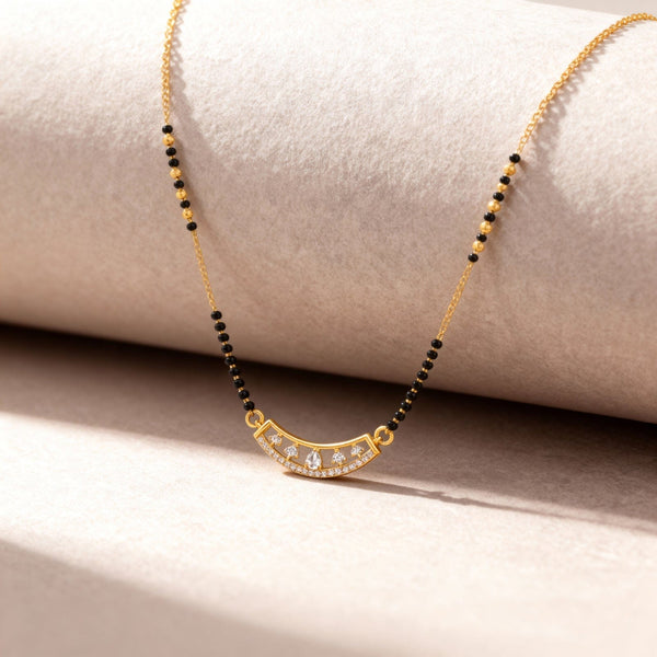 Hallmark Silver Gold Plated Parampara Minimal Glow Mangalsutra